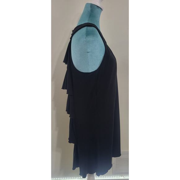 Cachet Dress Womens Size 12 Vintage Ruffled Black Party Dress Sexy Goth Witchy - Picture 3 of 8